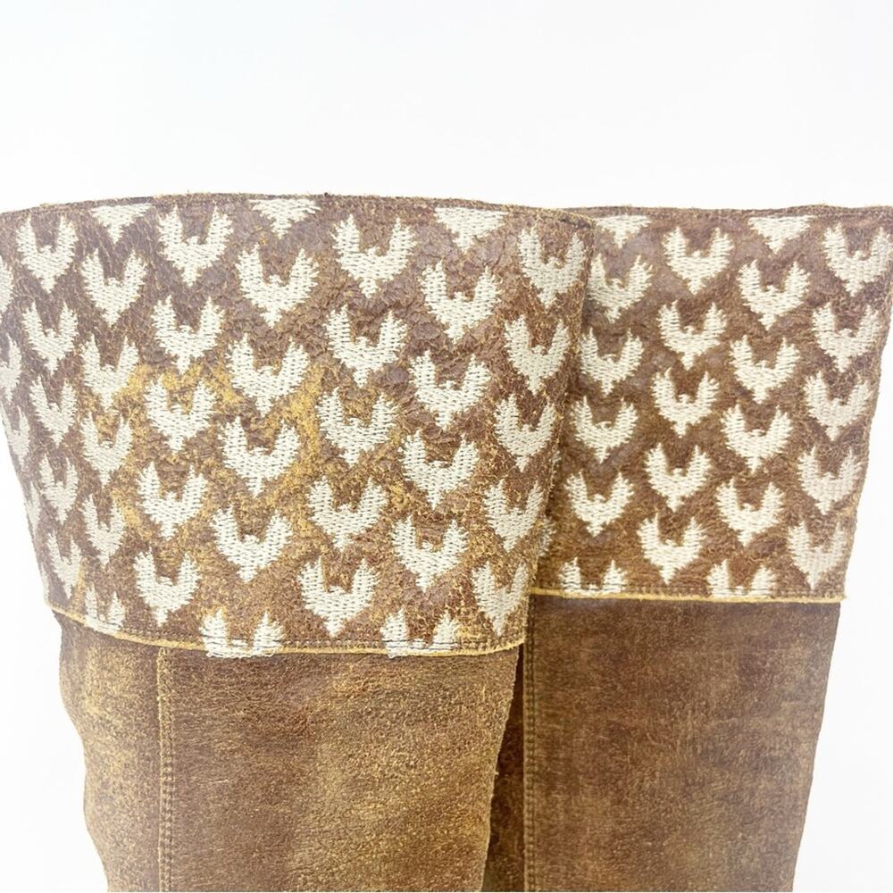 Old Gringo Rosa Pajaros Brown Suede Eagle Boots - Picture 5 of 13